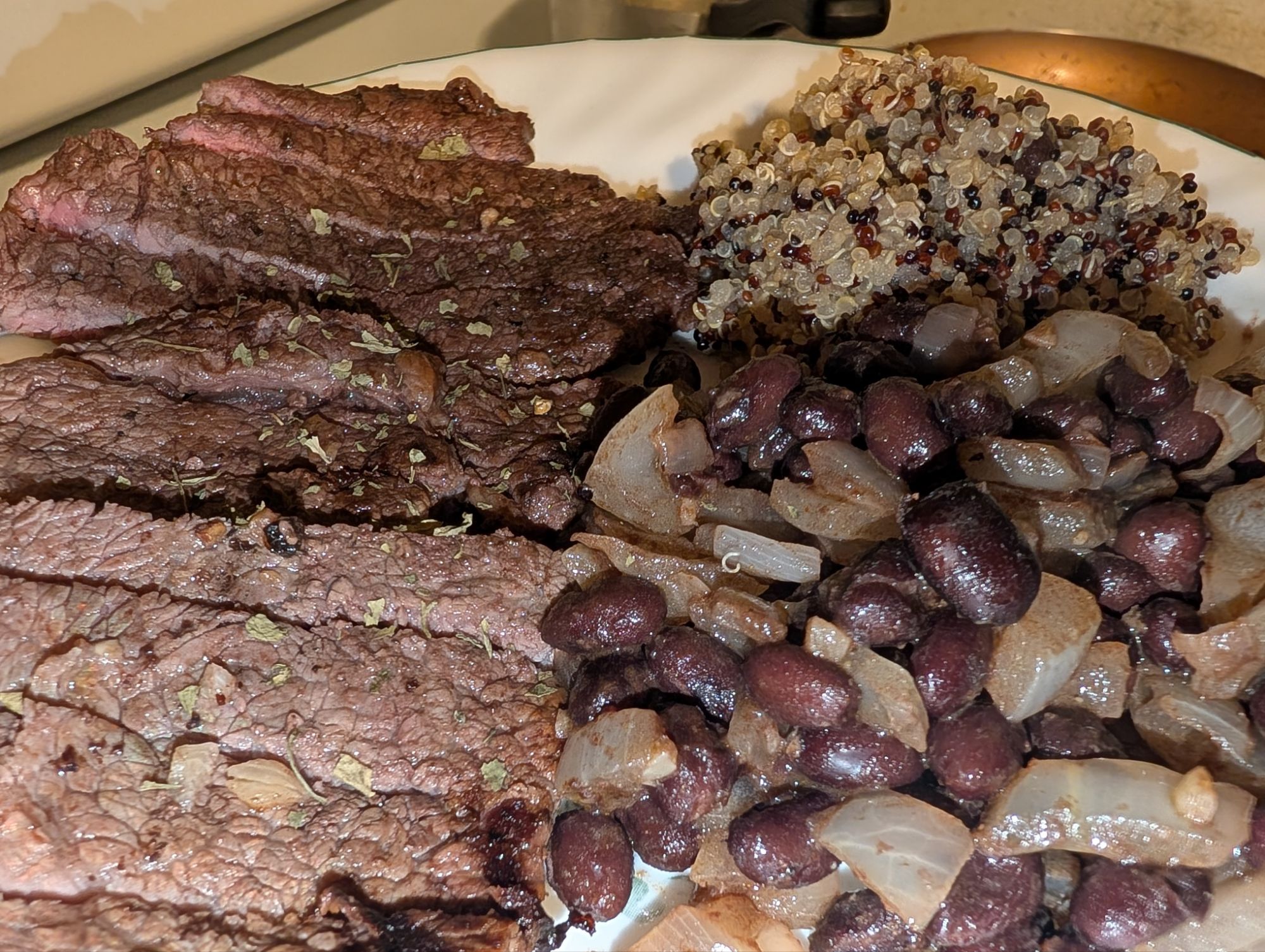 Grilled Picanha Steak with Black Beans and Quinoa