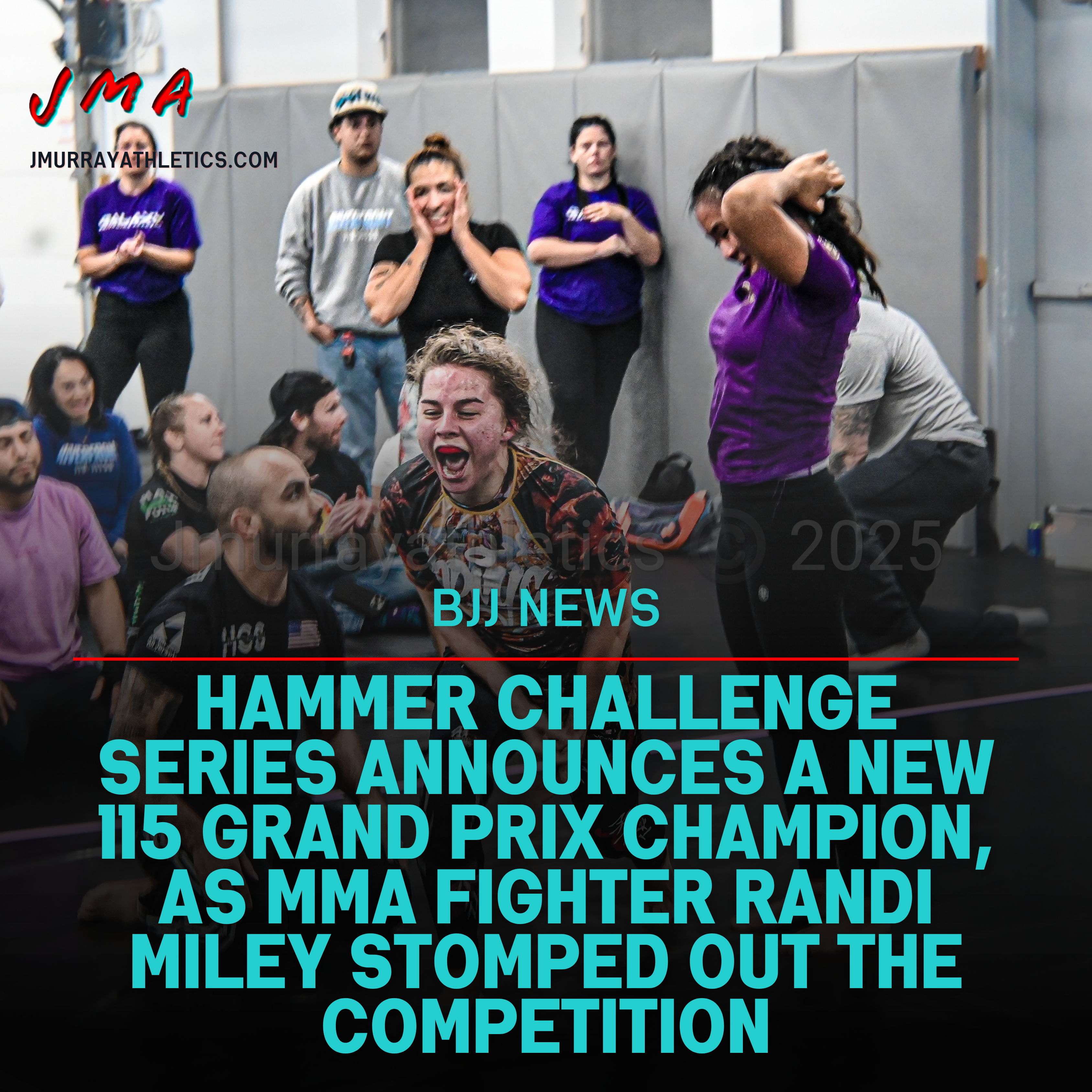 HCS 29 Championship news post, from jmurrayathletics.com, featuring Rani Miley of 10th Planet BJJ & Gianna Cruz of Black hole jiujitsu at Hammer Challenge Series 115 grand prix