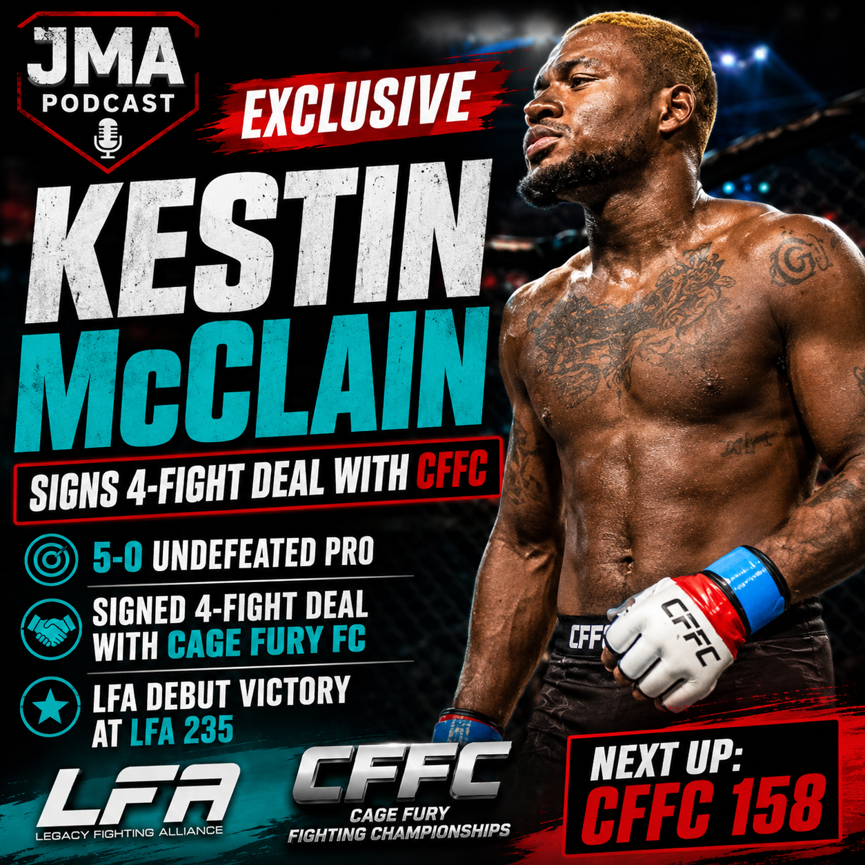Kestin McClain discusses his 5-0 record, LFA debut victory and four-fight CFFC contract.